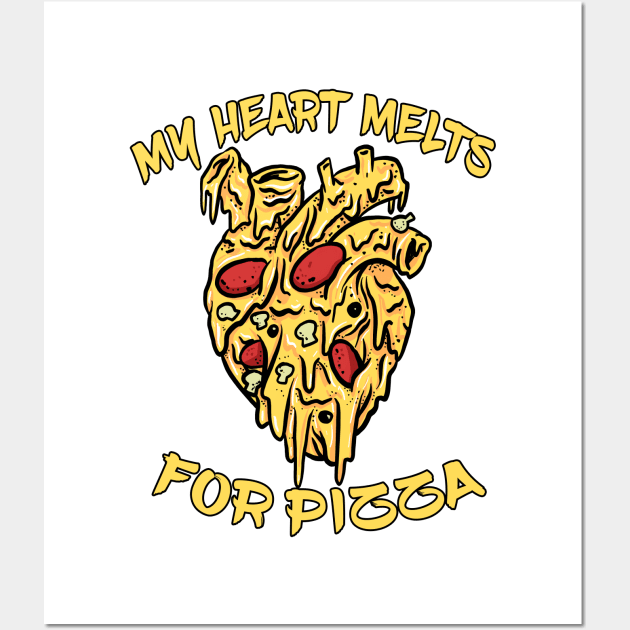 My Heart Melts For Pizza Wall Art by Shawnsonart